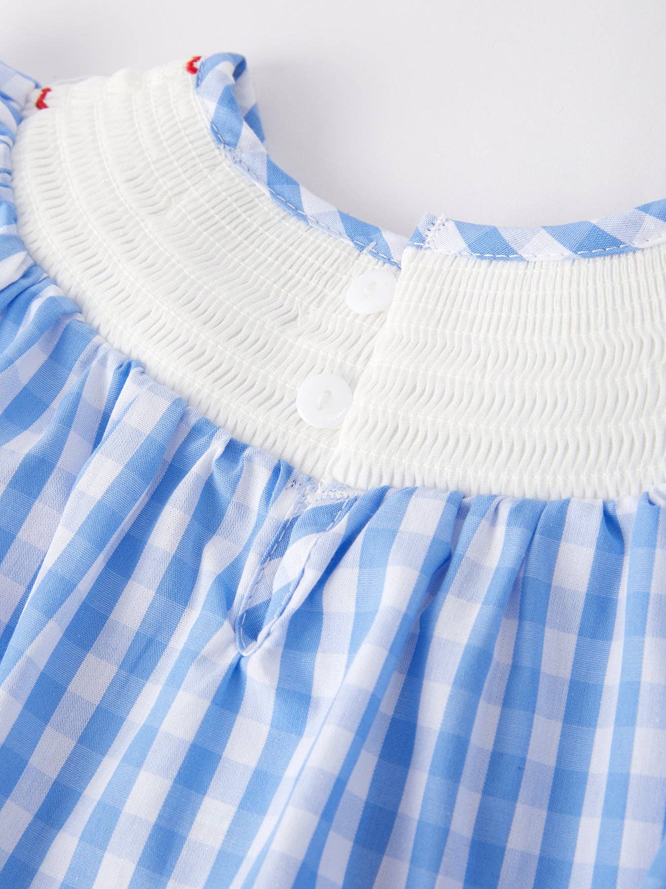 Flag Embroidery Smocking Girls Romper