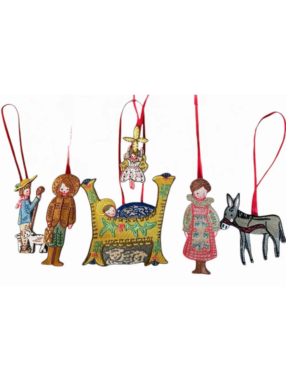 Tricia Lowenfield Nativity Embroidered Ornaments - Set of 6
