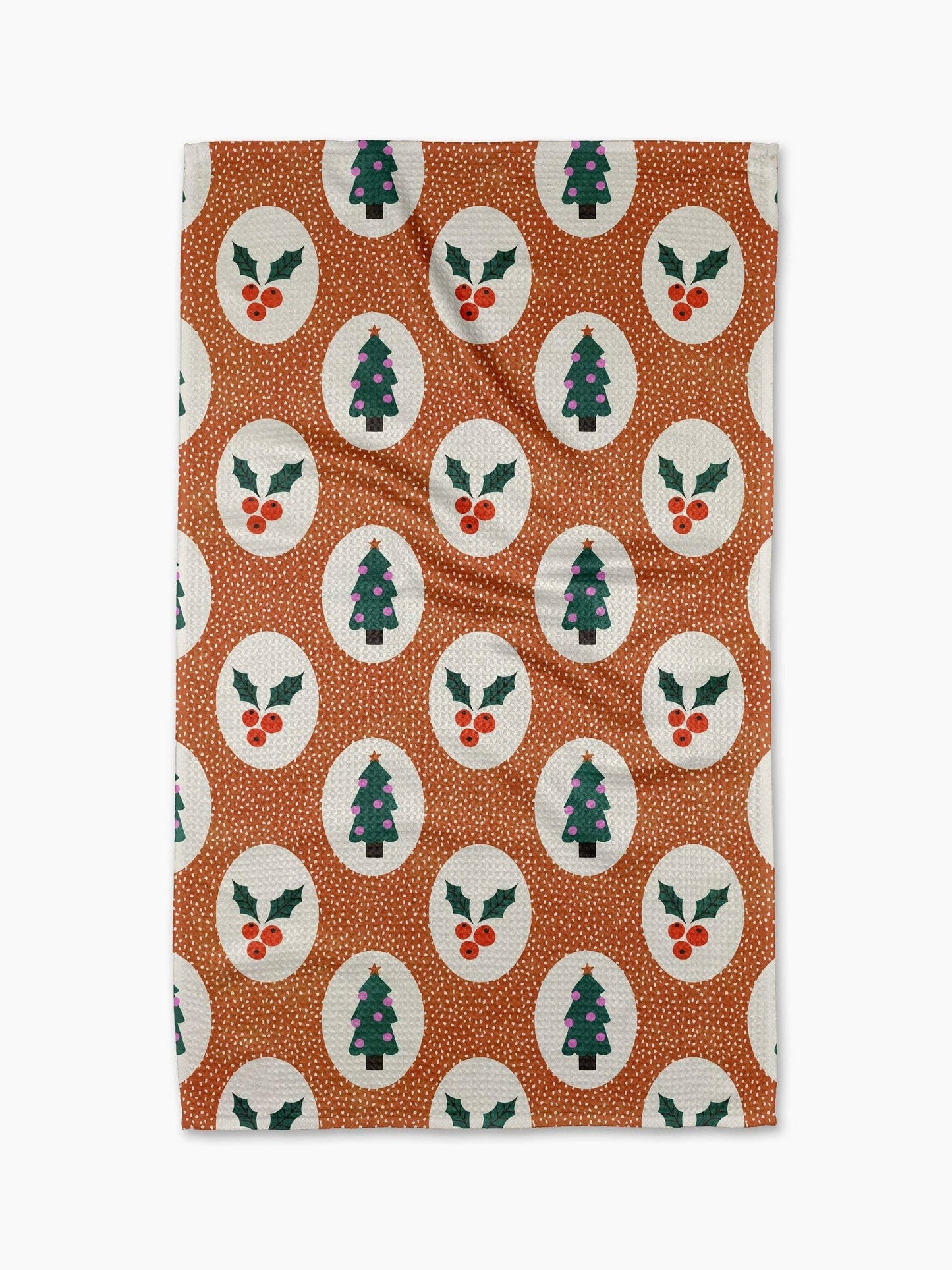 Vintage Holly Christmas Tea Towel