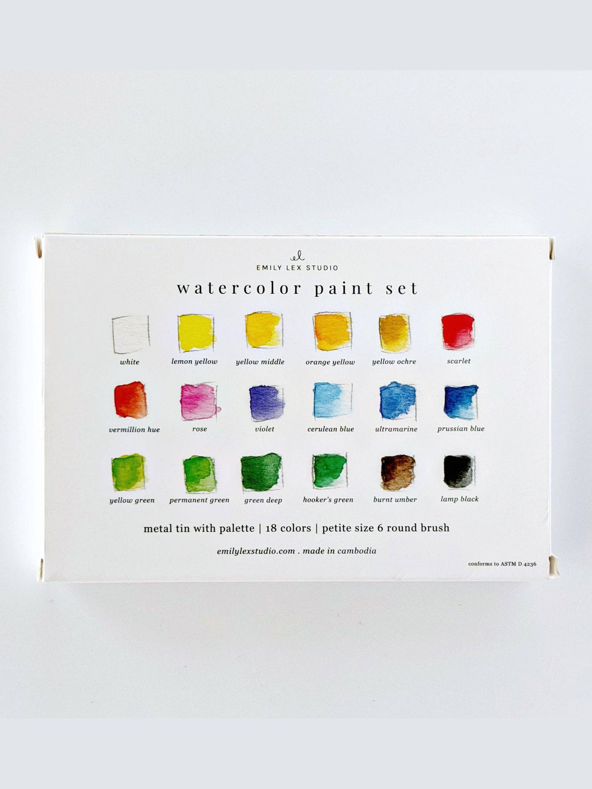 Watercolor paint set 18 colors with brush
