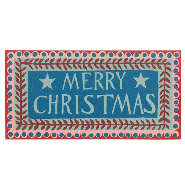 Pack of Six Long Cards Merry Christmas Pattern