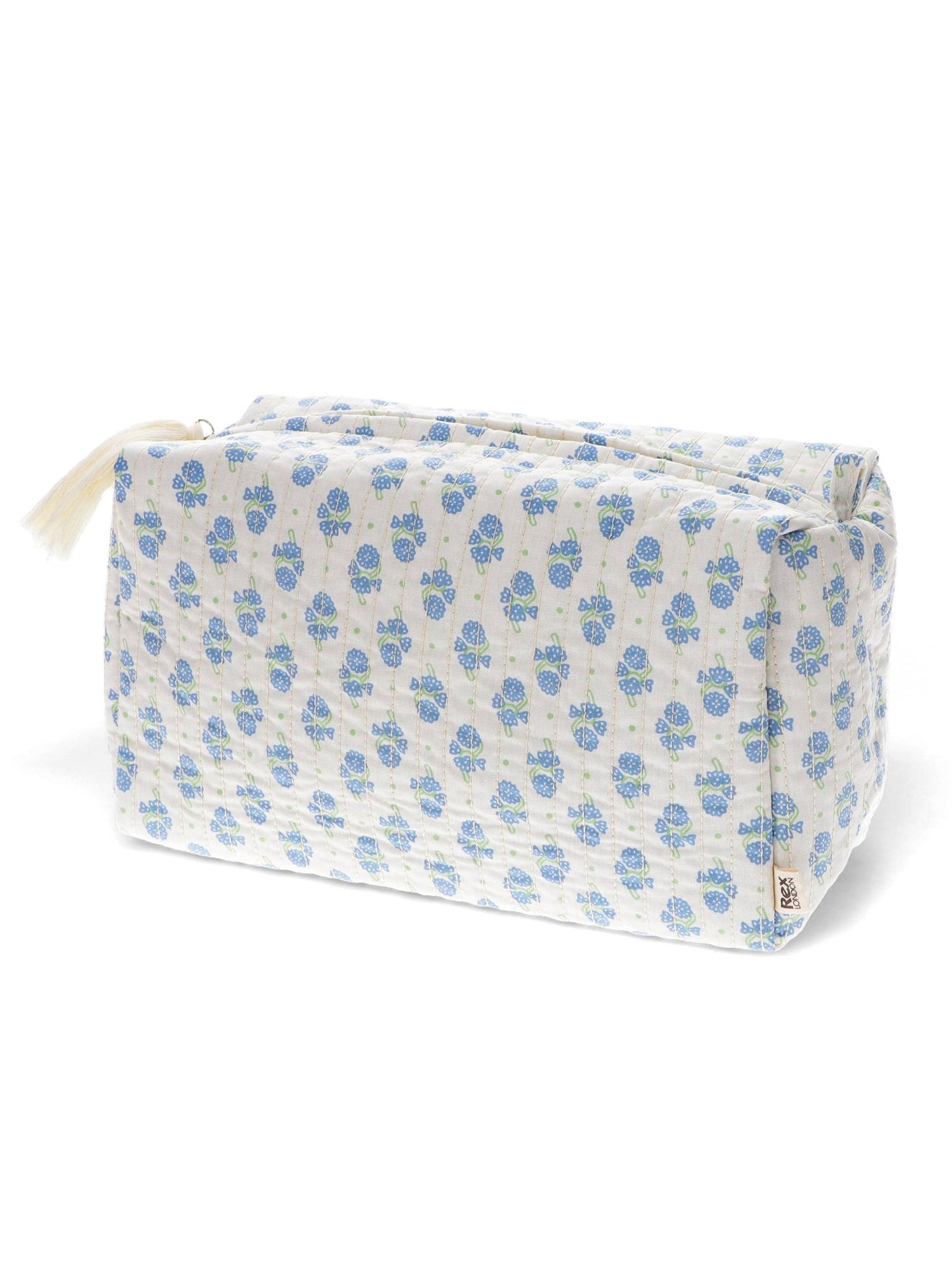Quilted wash bag - Cornflower