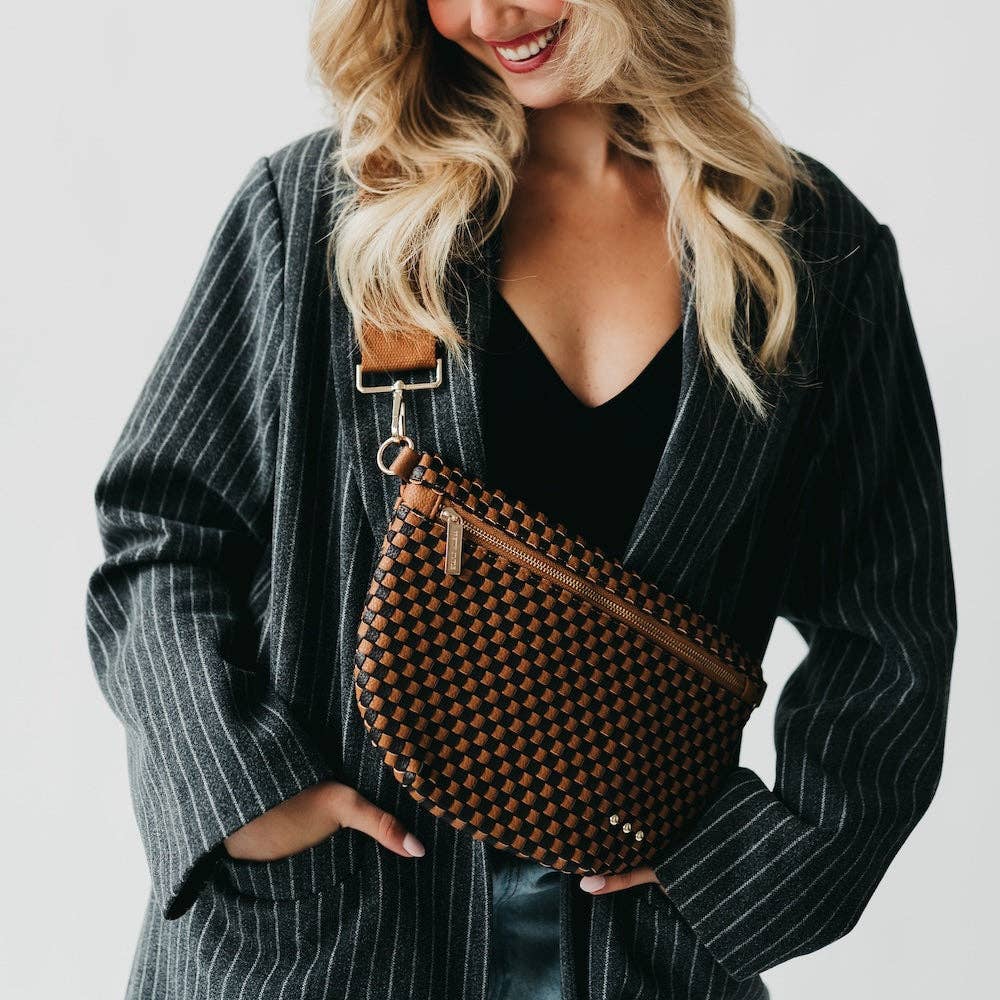 Westlyn Woven Bum Bag Wholesale - NEW COLOR ADDED!: Checkered Emerald