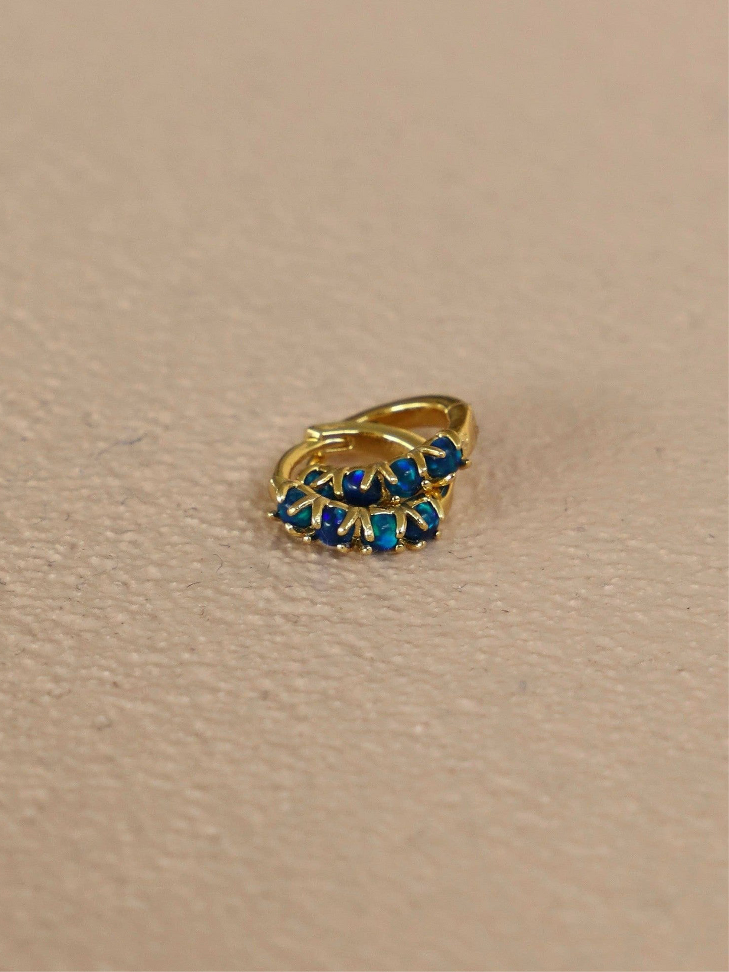 DARK BLUE OPAL MINI HOOPS