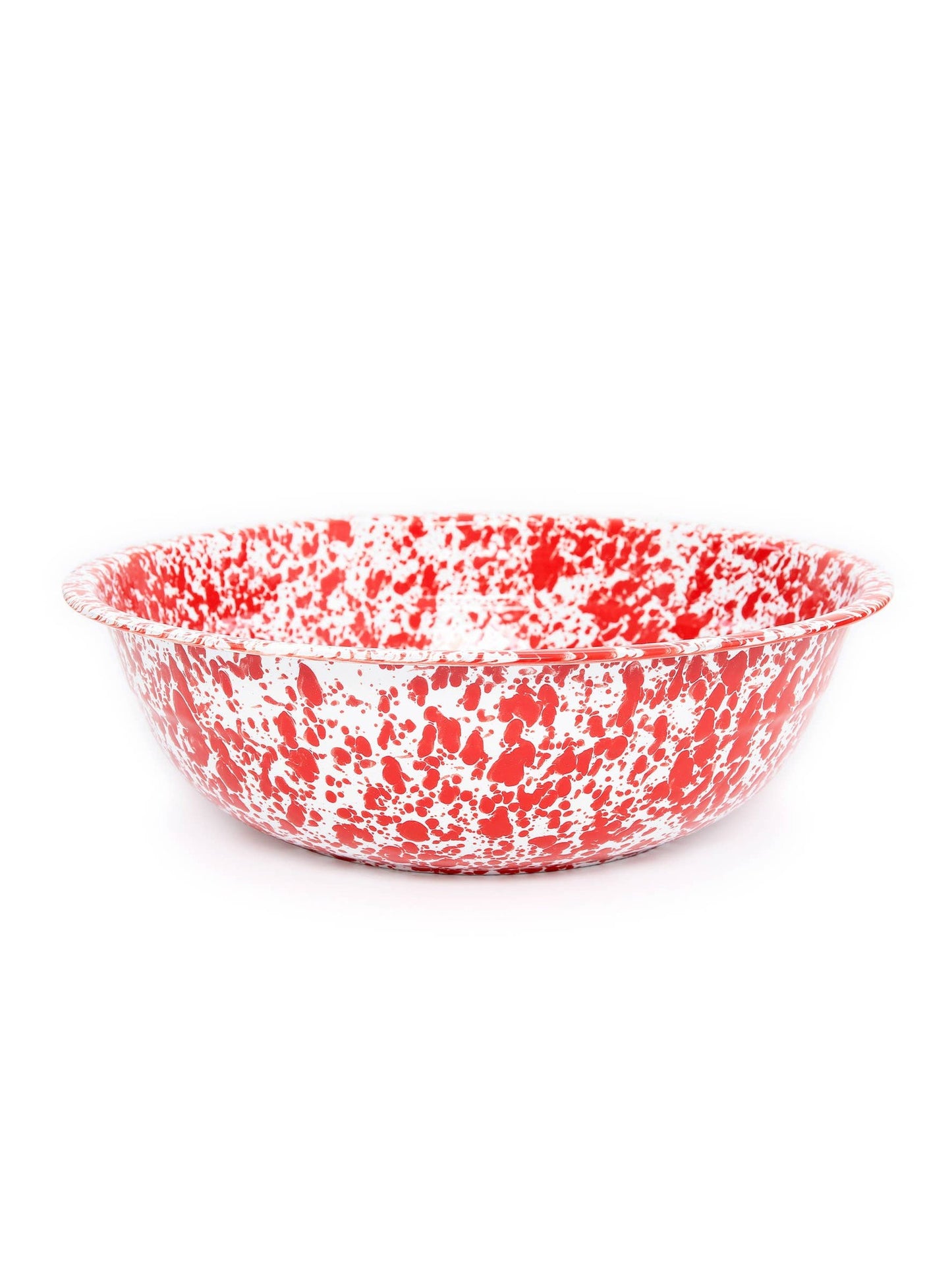 Splatter Enamelware Medium Basin: Red & White
