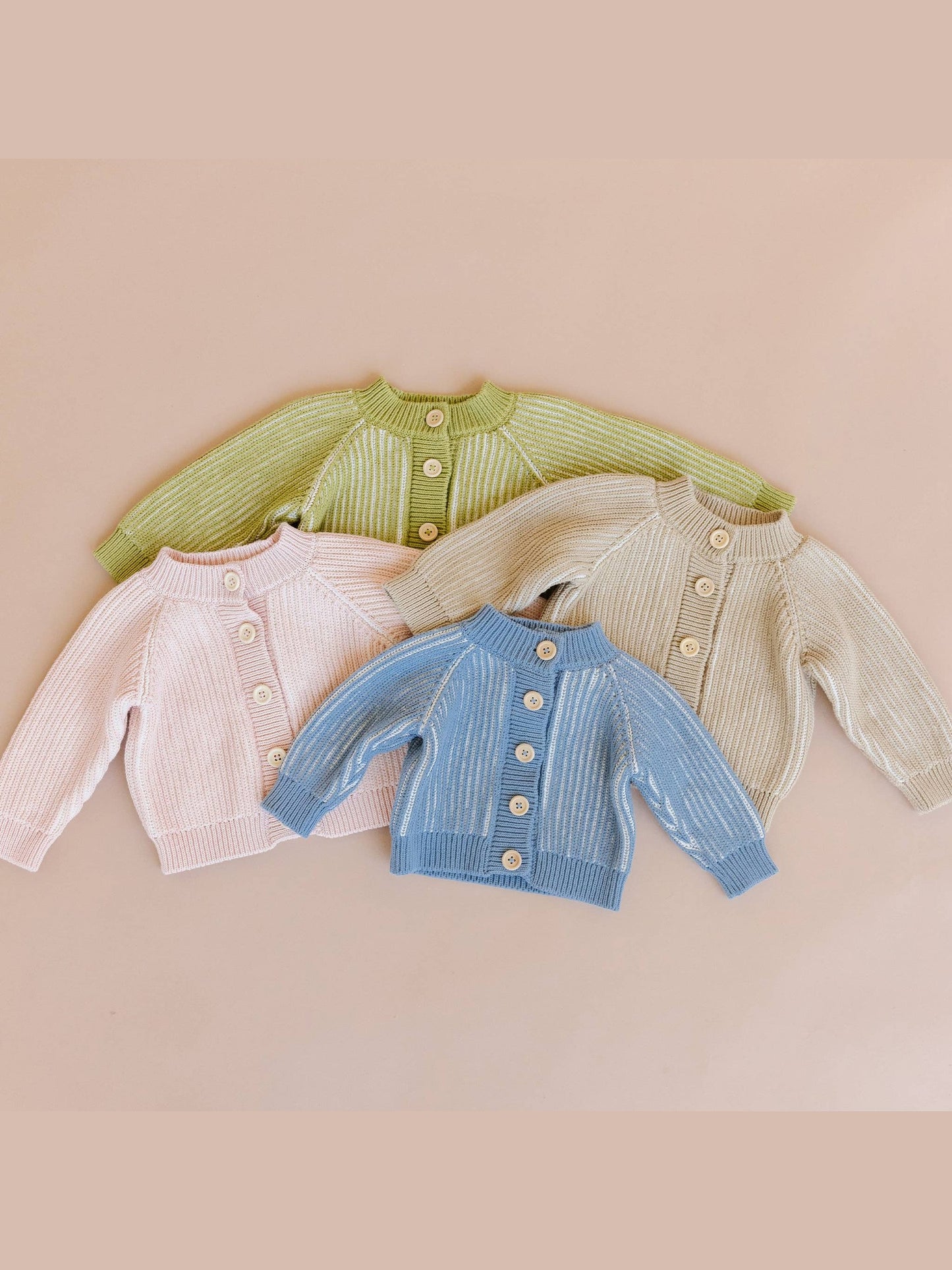 Cotton Brioche Cardigan Blue Baby Kid Stripe Sweater Clothes: 12-24m
