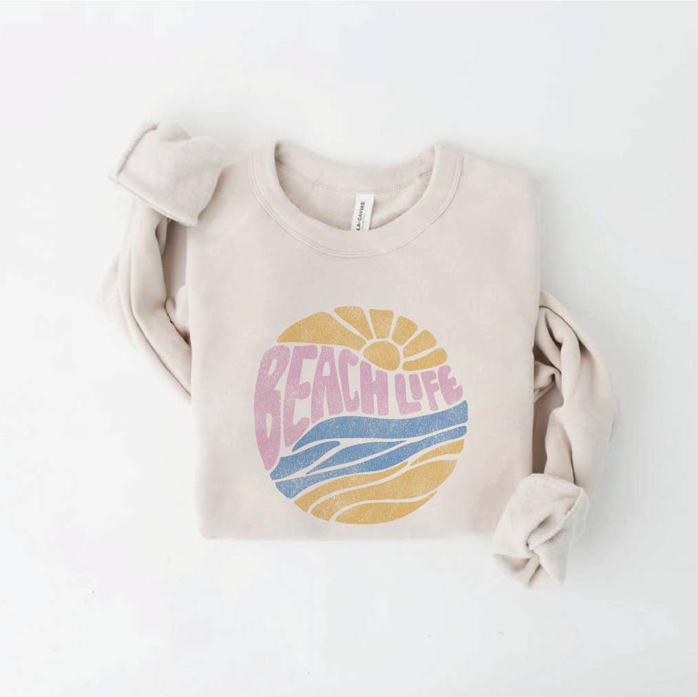 BEACH LIFE Sweatshirt: HEATHER DUST