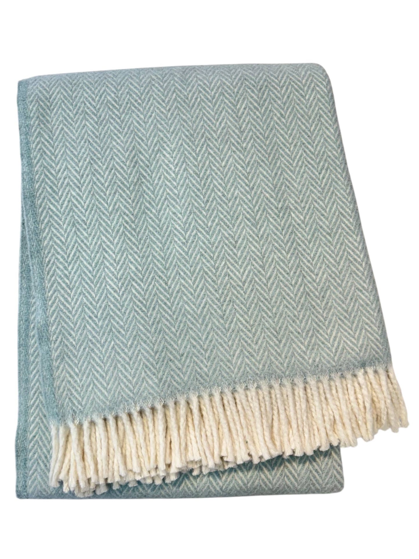 Herringbone Plush Throw (Sky)