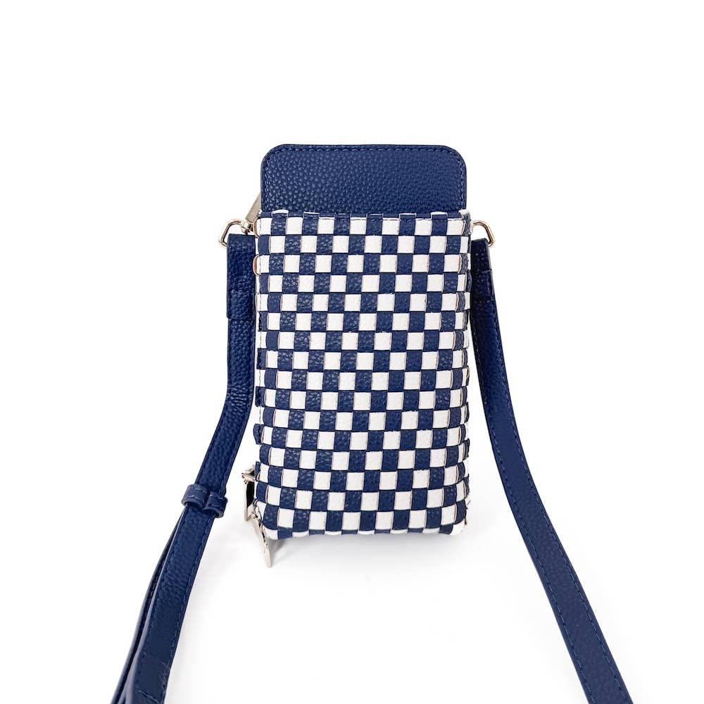 Woven Double Duty Phone Bag : Woven Checkered Navy