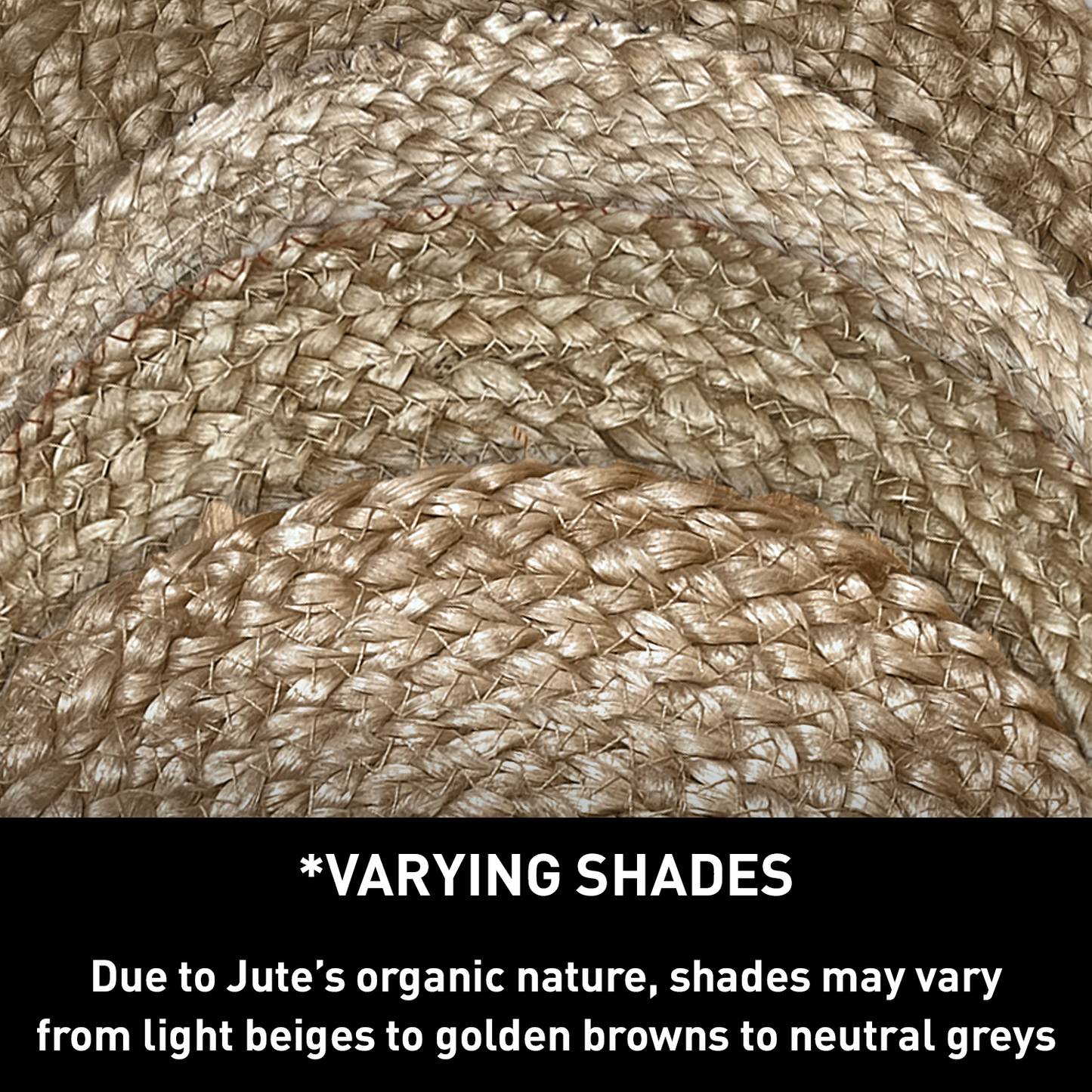 Natural Jute Hand Braided Round Placemats, Set of 4- 15 Inch diameter