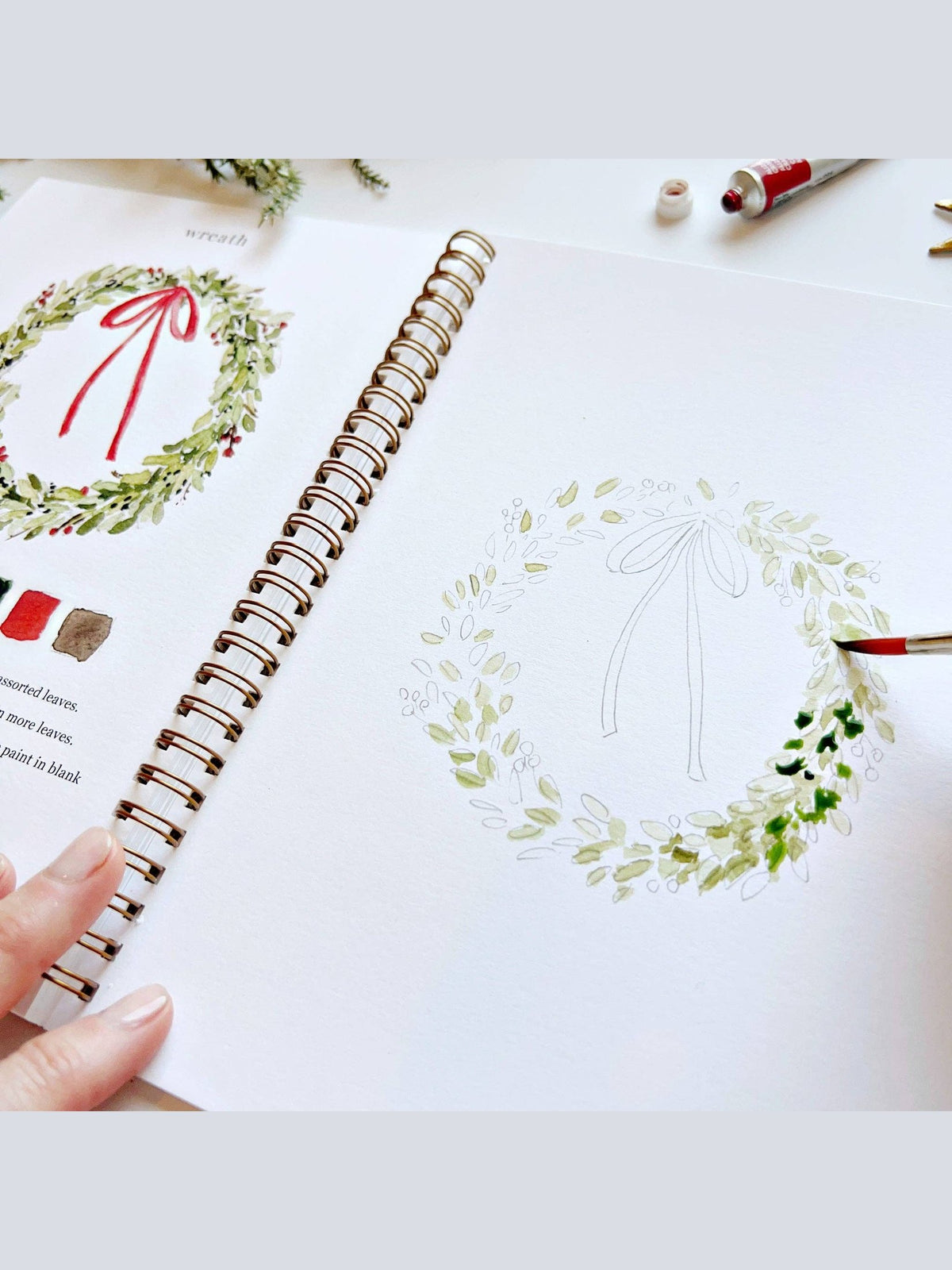 Christmas watercolor paint workbook