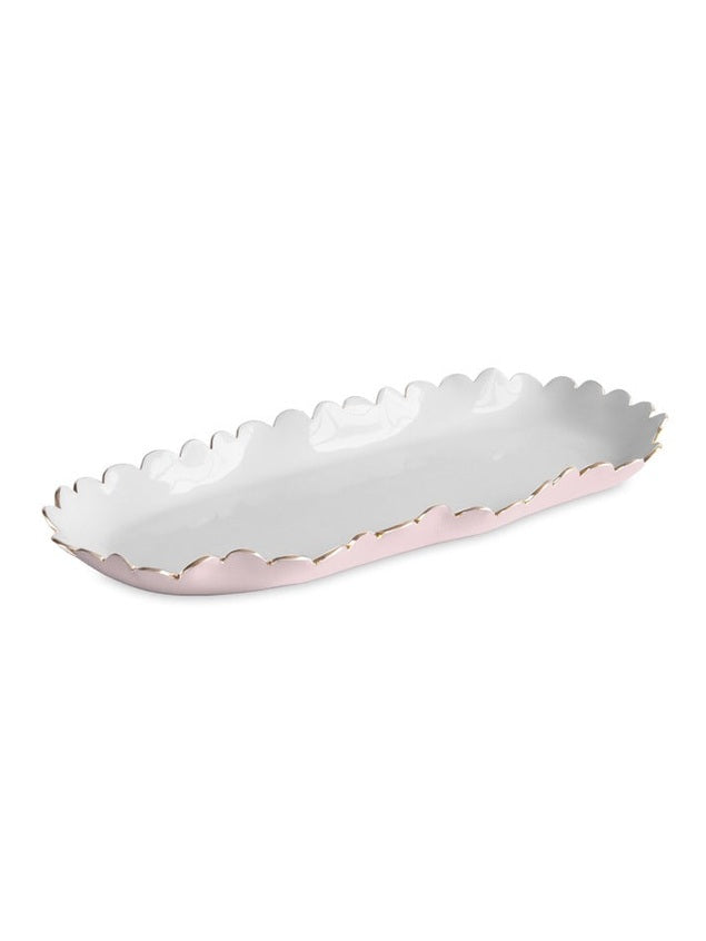 ENCANTO Colette Oblong Tray (Camellia and White)