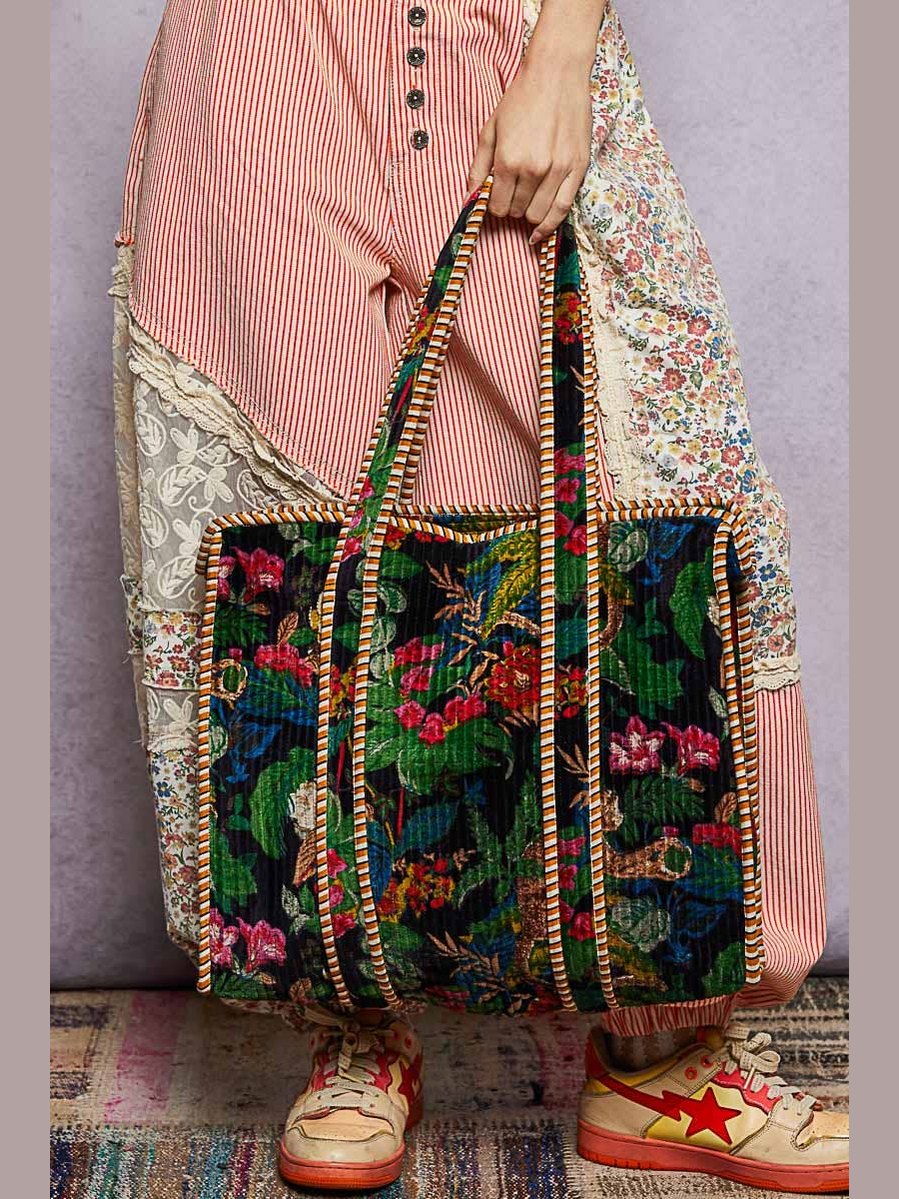 Quilted Large Everyday Tote Bag: Yellow / OS