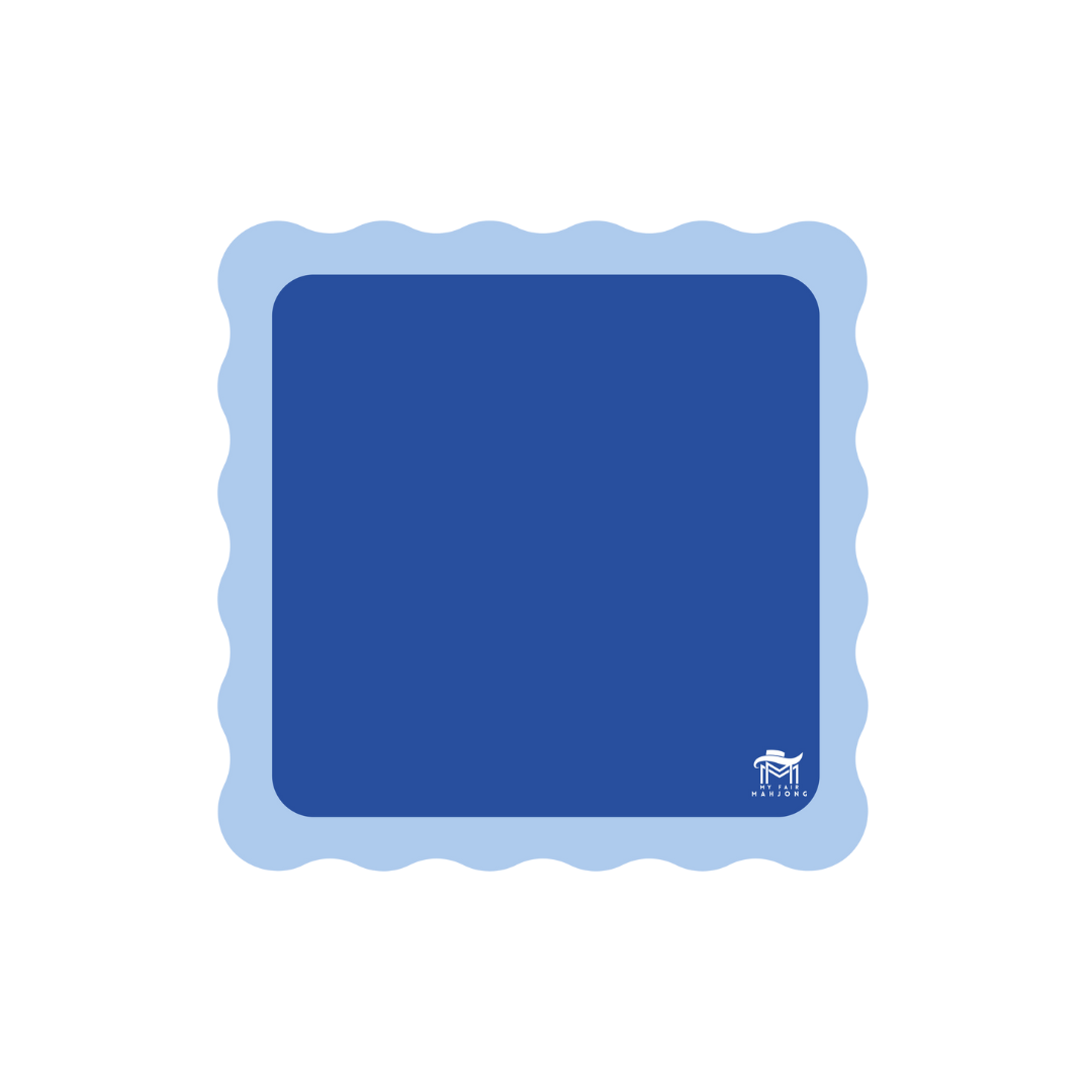 MINI MAHJONG MAT | Color Wave | 21" x 21": Blue Center- Green Scallop