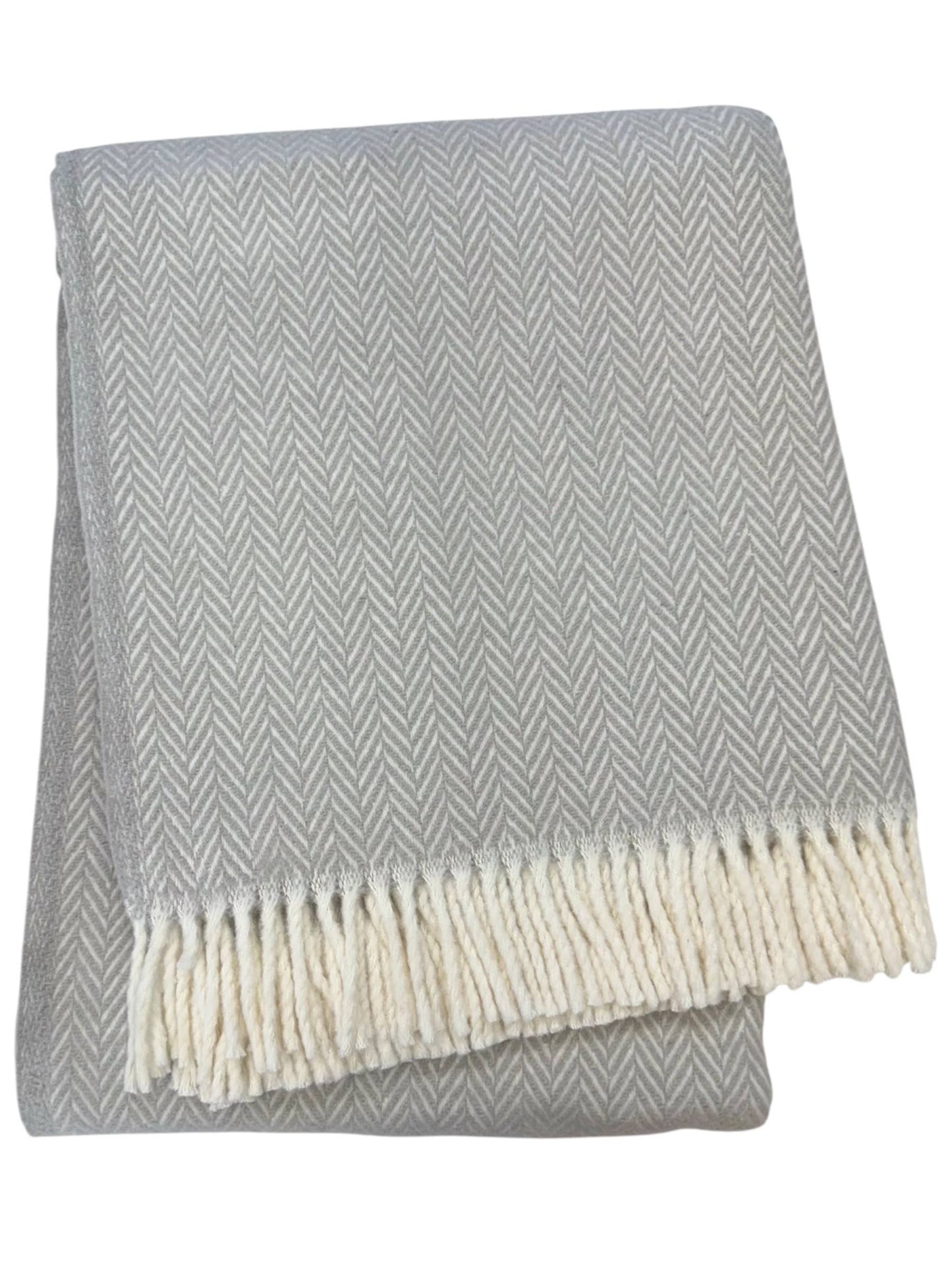 Herringbone Plush Throw (Sky)
