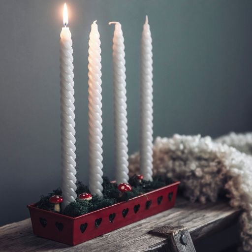 Swedish Advent Candle Tray (Red or White)