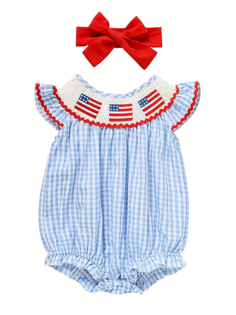 USA Flag Romper - Girls