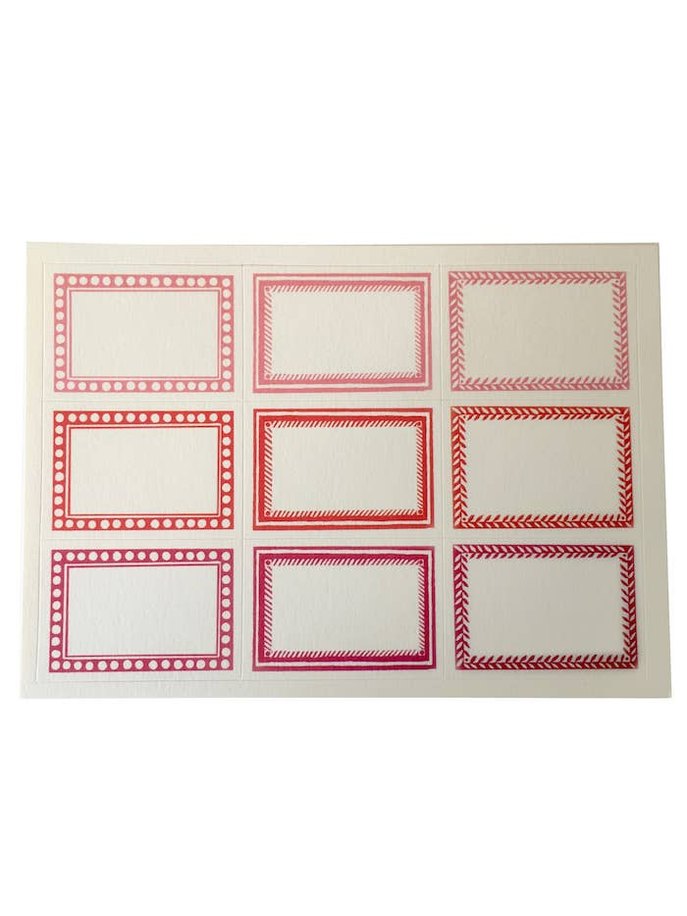 Packet of 18 Small Self-Adhesive Labels in Red