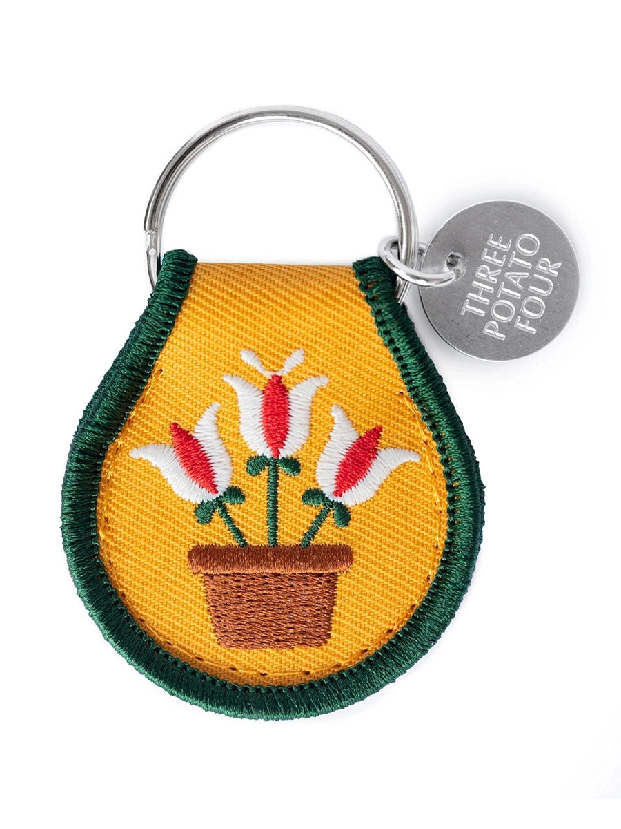 Potted Tulips Patch Keychain