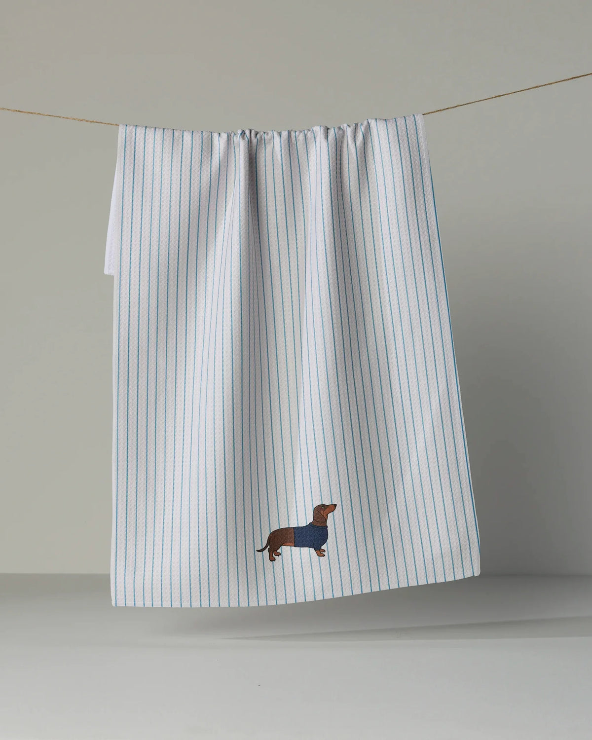 Doxie Stripe Tea Towel