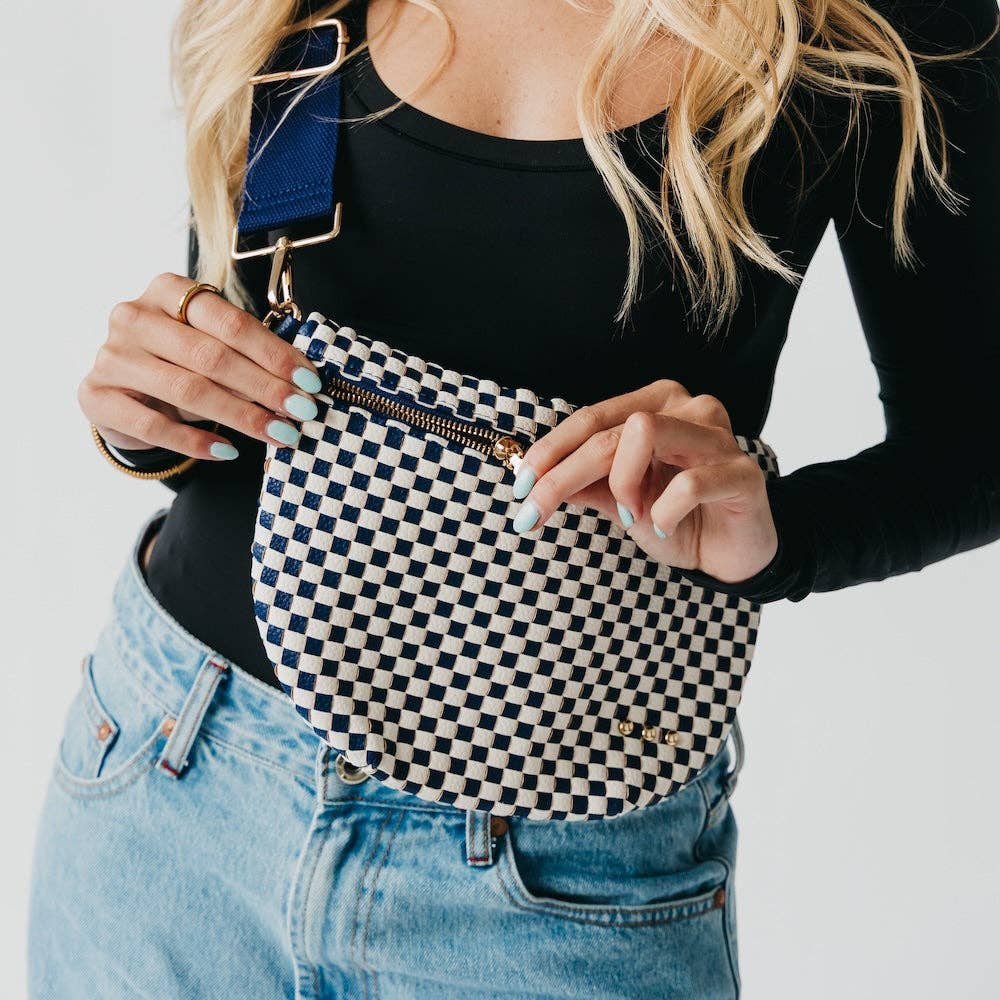 Westlyn Woven Bum Bag Wholesale - NEW COLOR ADDED!: Checkered Emerald