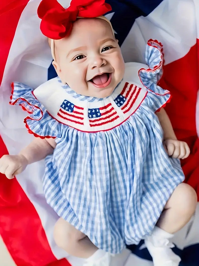 USA Flag Romper - Girls