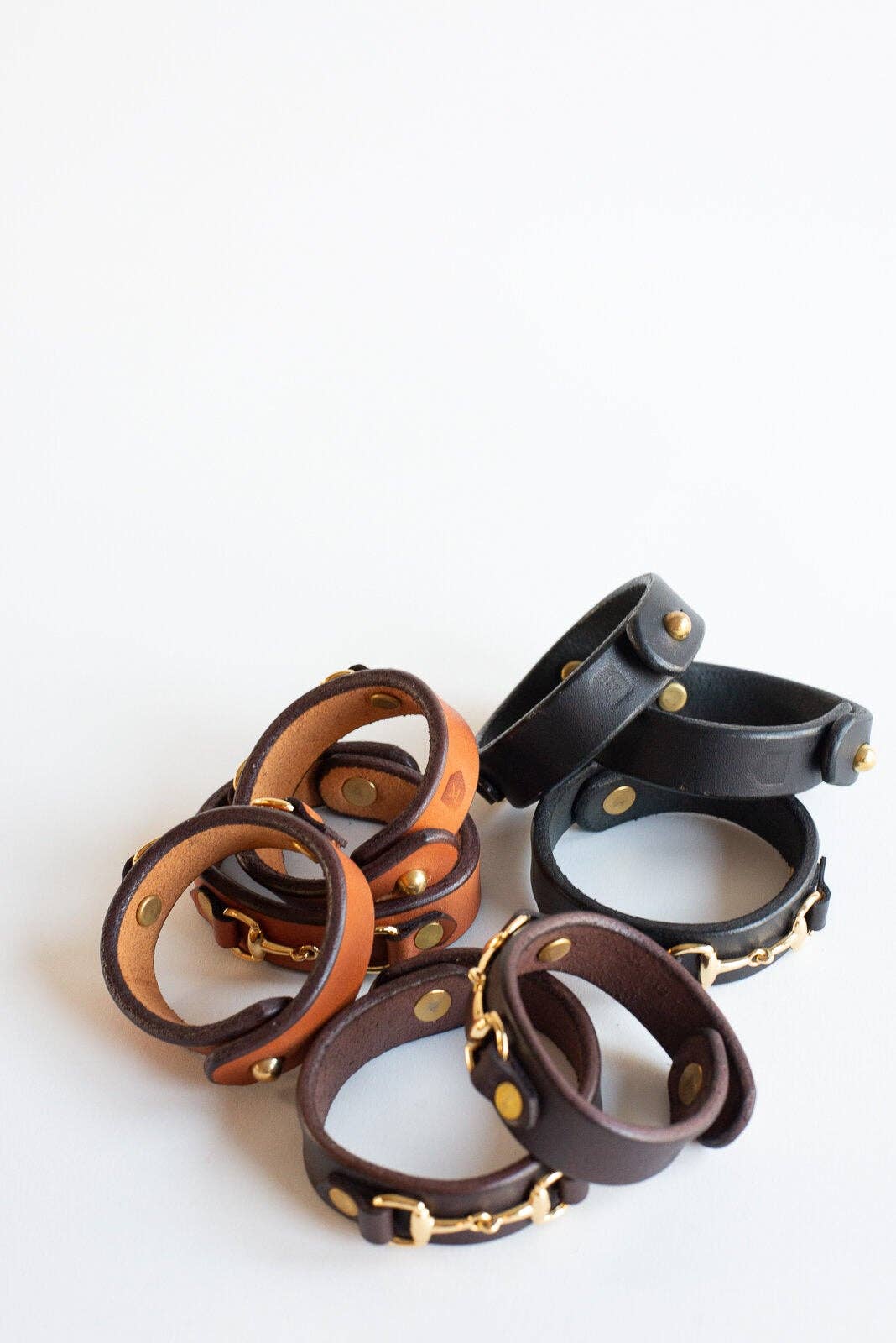 The Leather Horse Bit Bracelet: Tobacco / Small
