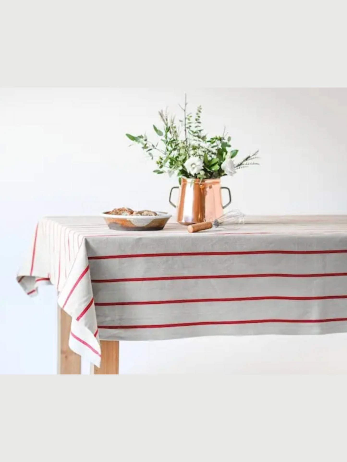 Galley and Fen Red Striped Tablecloth
