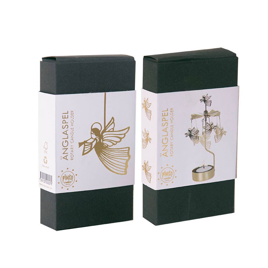 Rotary Candleholder, Flying Angel, Gold