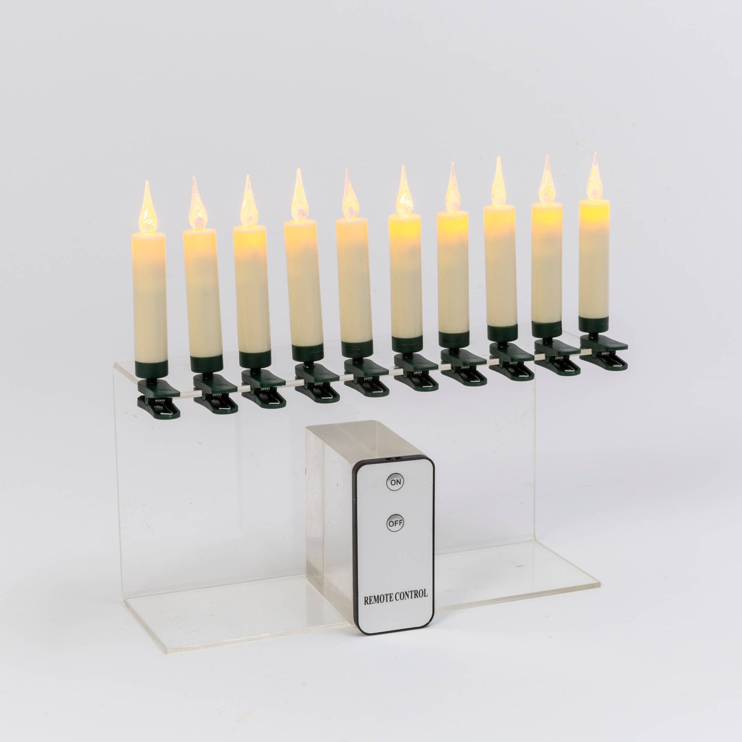 Christmas Set of 10 Remote Control Clip On 4.13"H LED Candles
