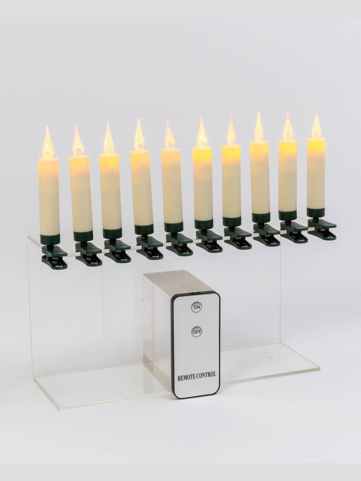 Christmas Set of 10 Remote Control Clip On 4.13"H LED Candles