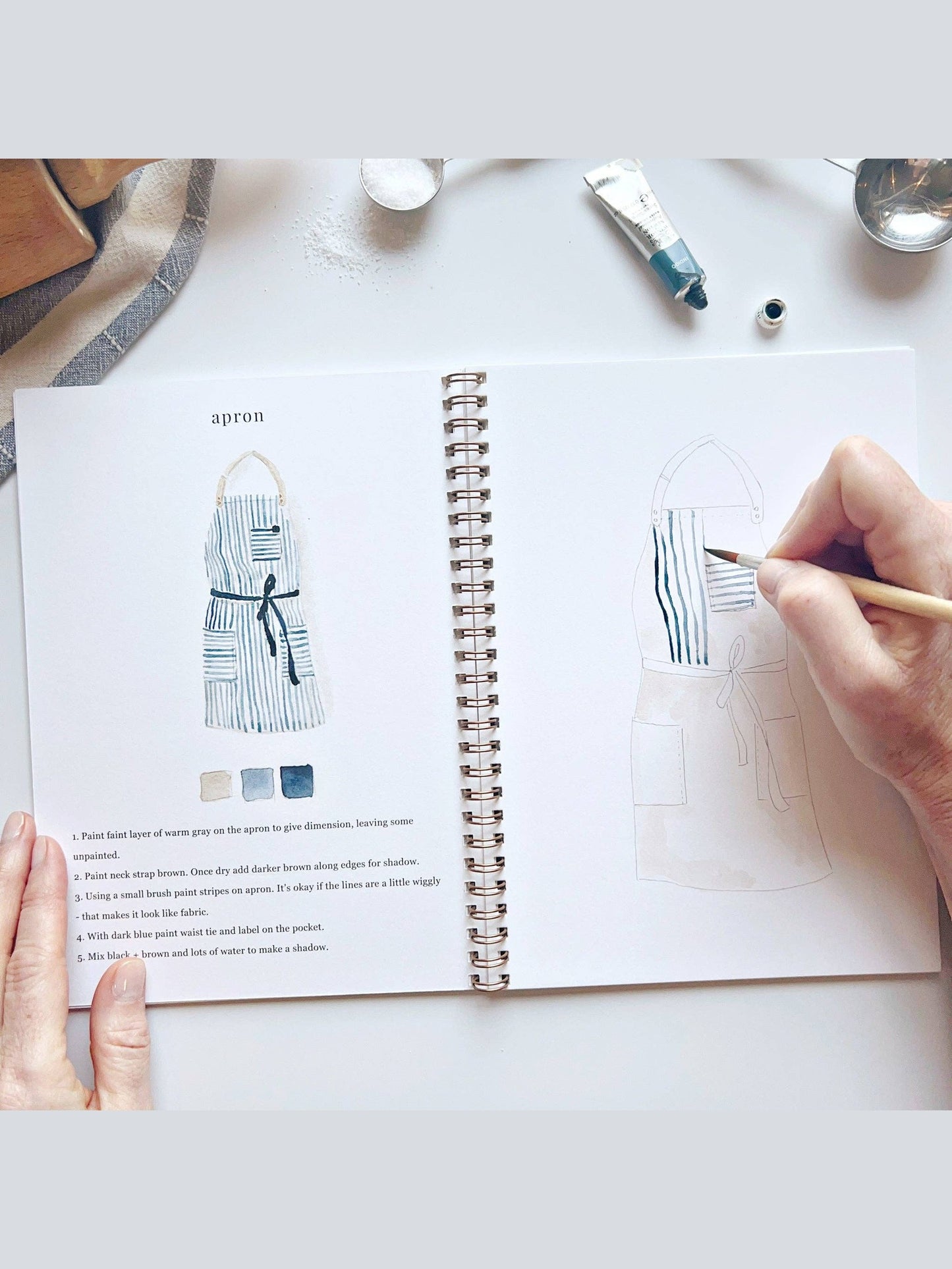 Baking watercolor workbook