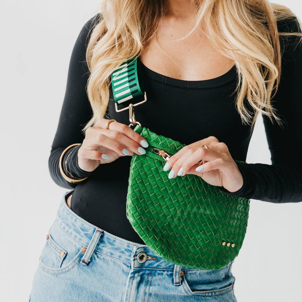 Westlyn Woven Bum Bag Wholesale - NEW COLOR ADDED!: Checkered Emerald