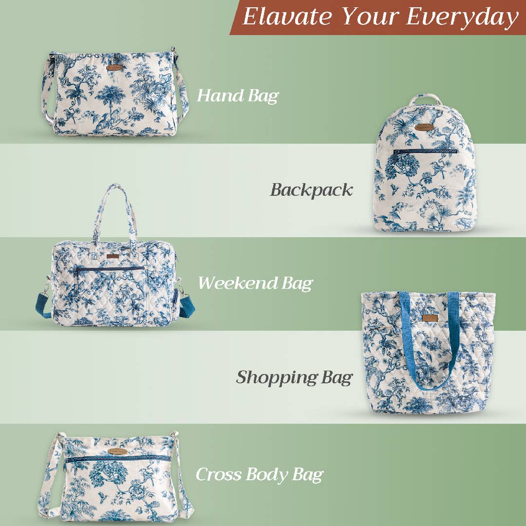 Canvas Tote Bag 100% Cotton Bonobo - Blue - 17.7" x 14.5"