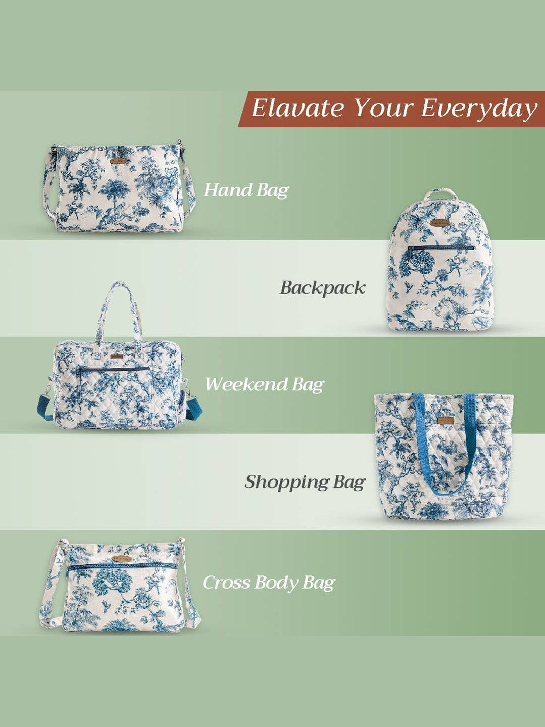 Canvas Tote Bag 100% Cotton Bonobo - Blue - 17.7" x 14.5"