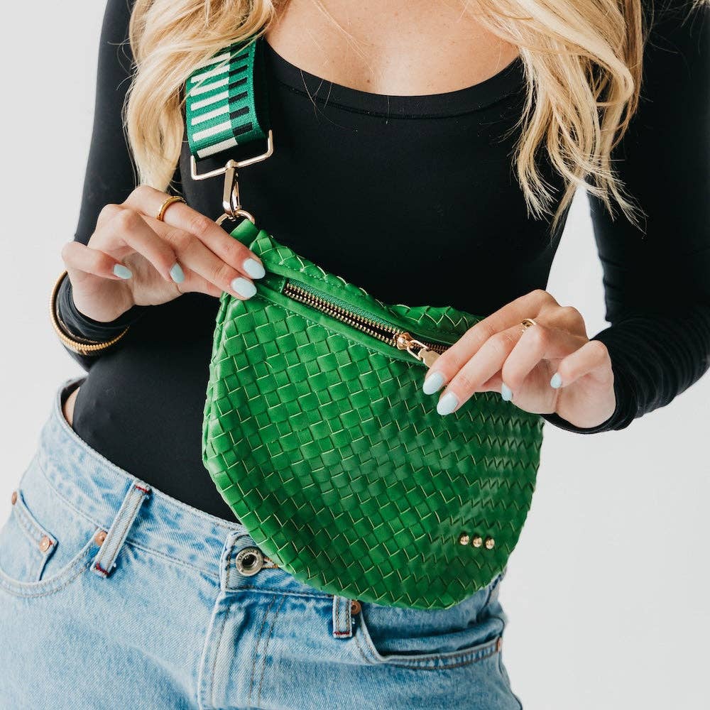 Westlyn Woven Bum Bag Wholesale - NEW COLOR ADDED!: Checkered Emerald