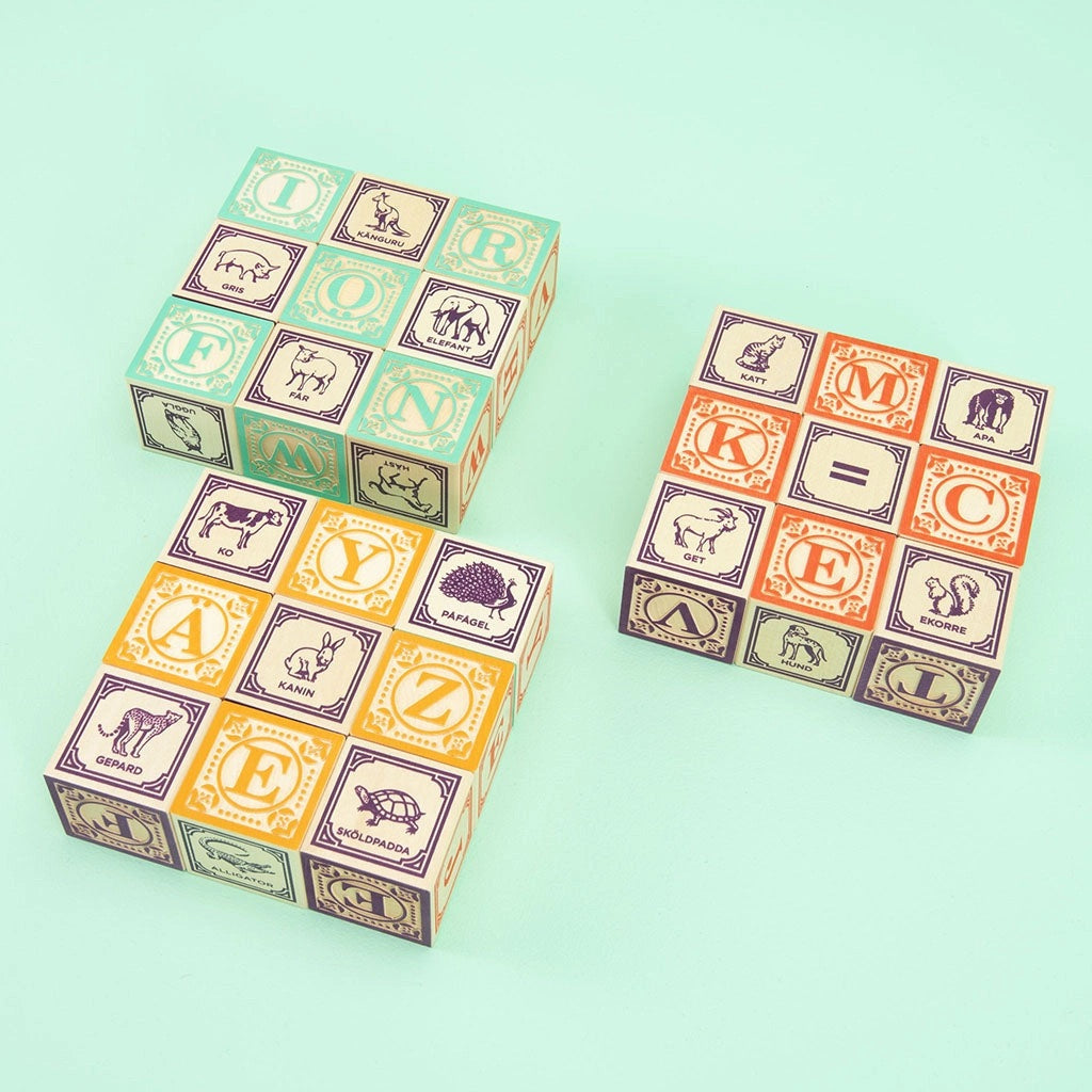 Uncle Goose Classic ABC Blocks with Canvas Bag