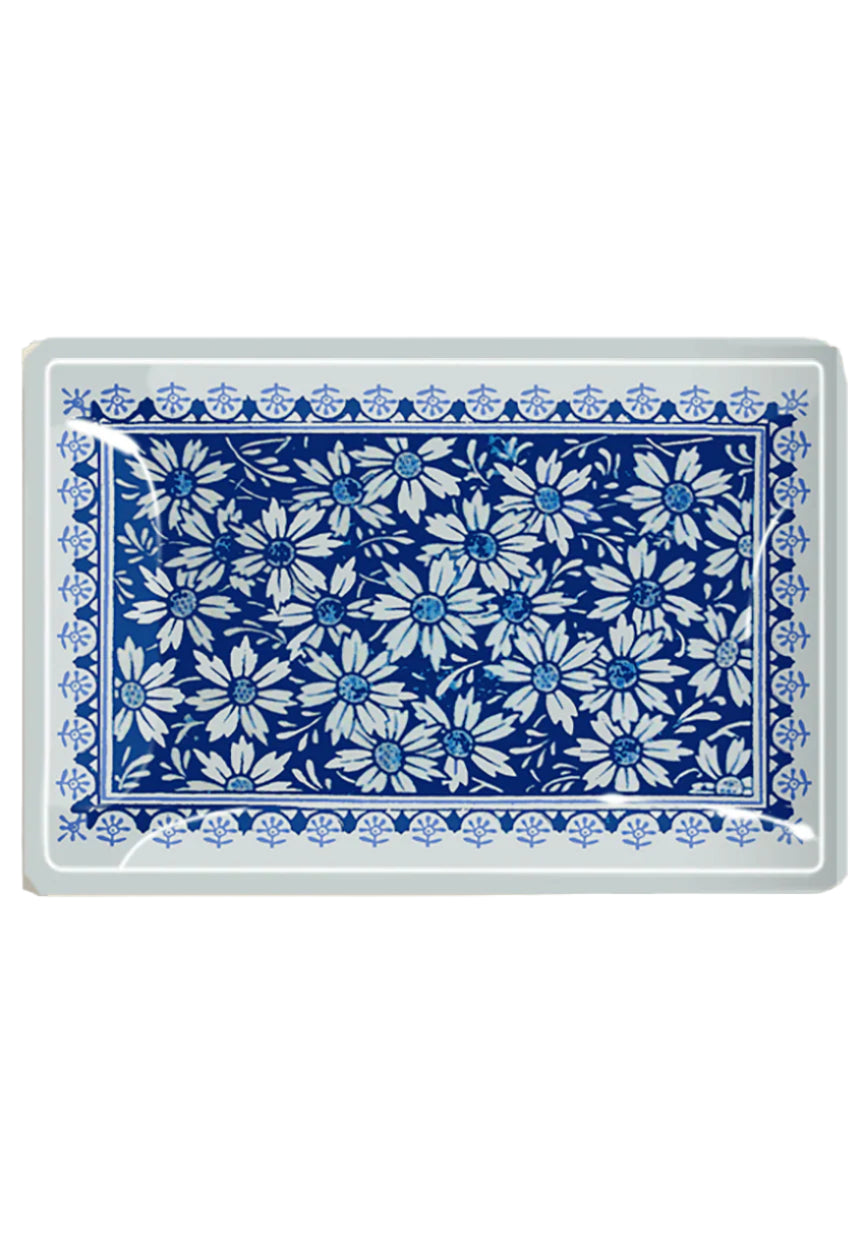 Vintage Playing Card Backside Decoupage Glass Tray
