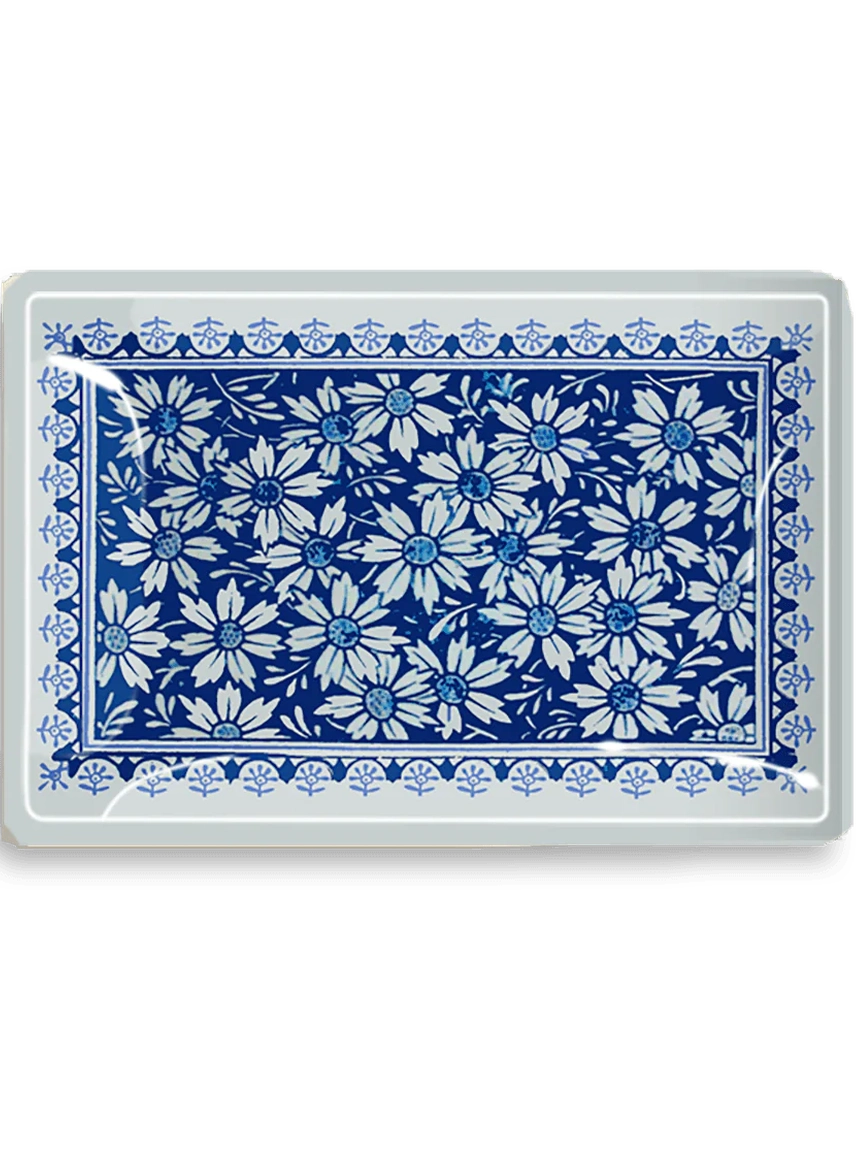Vintage Playing Card Backside Decoupage Glass Tray