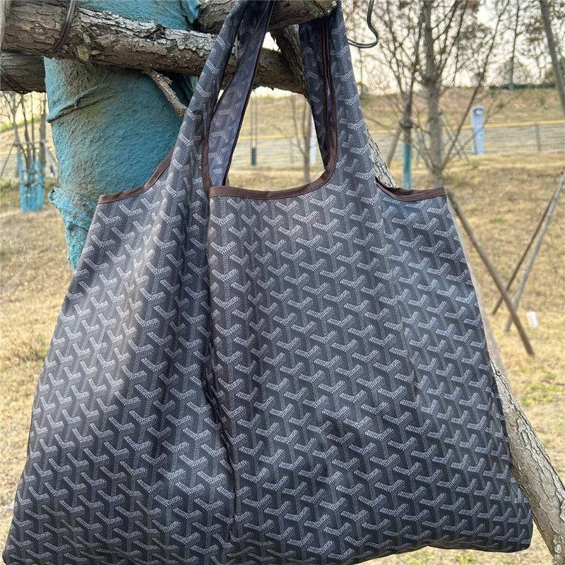 Foldable Large Capacity Shoulder Shopping Bag: GRAY