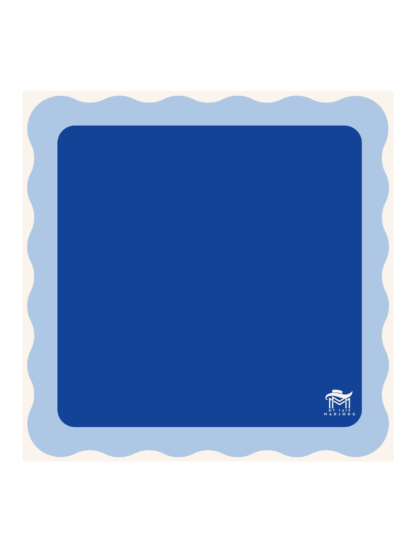 MAHJONG MAT | Color Wave | 31" x 31": Orange Center- Pink Scallop