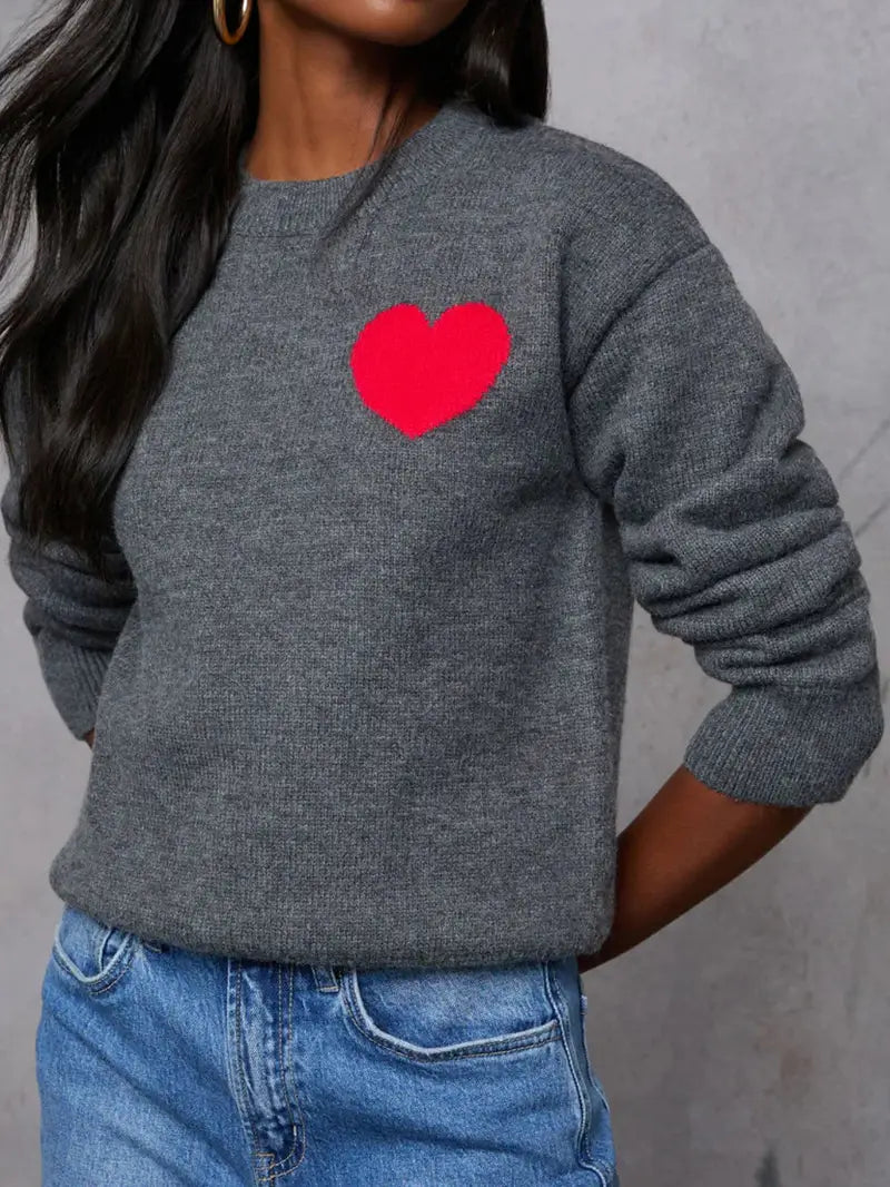 Women's Heart Sweater Pullover