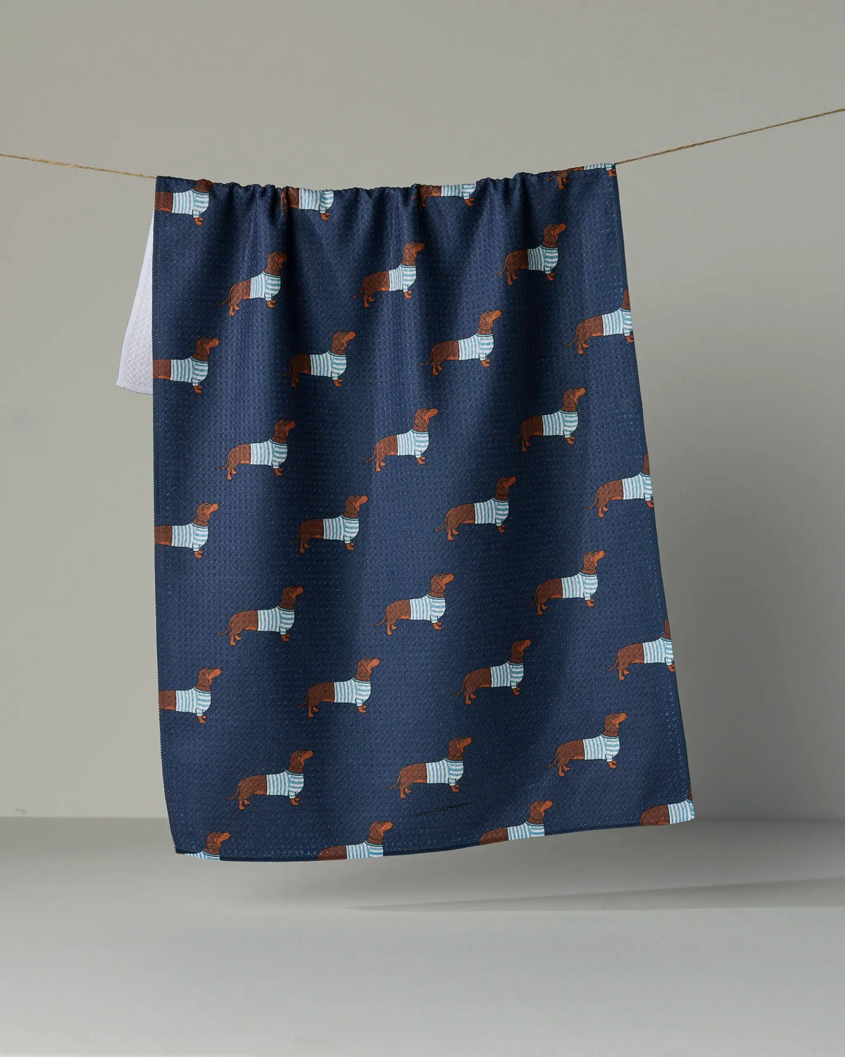 Coastal Dachshund Tea Towel
