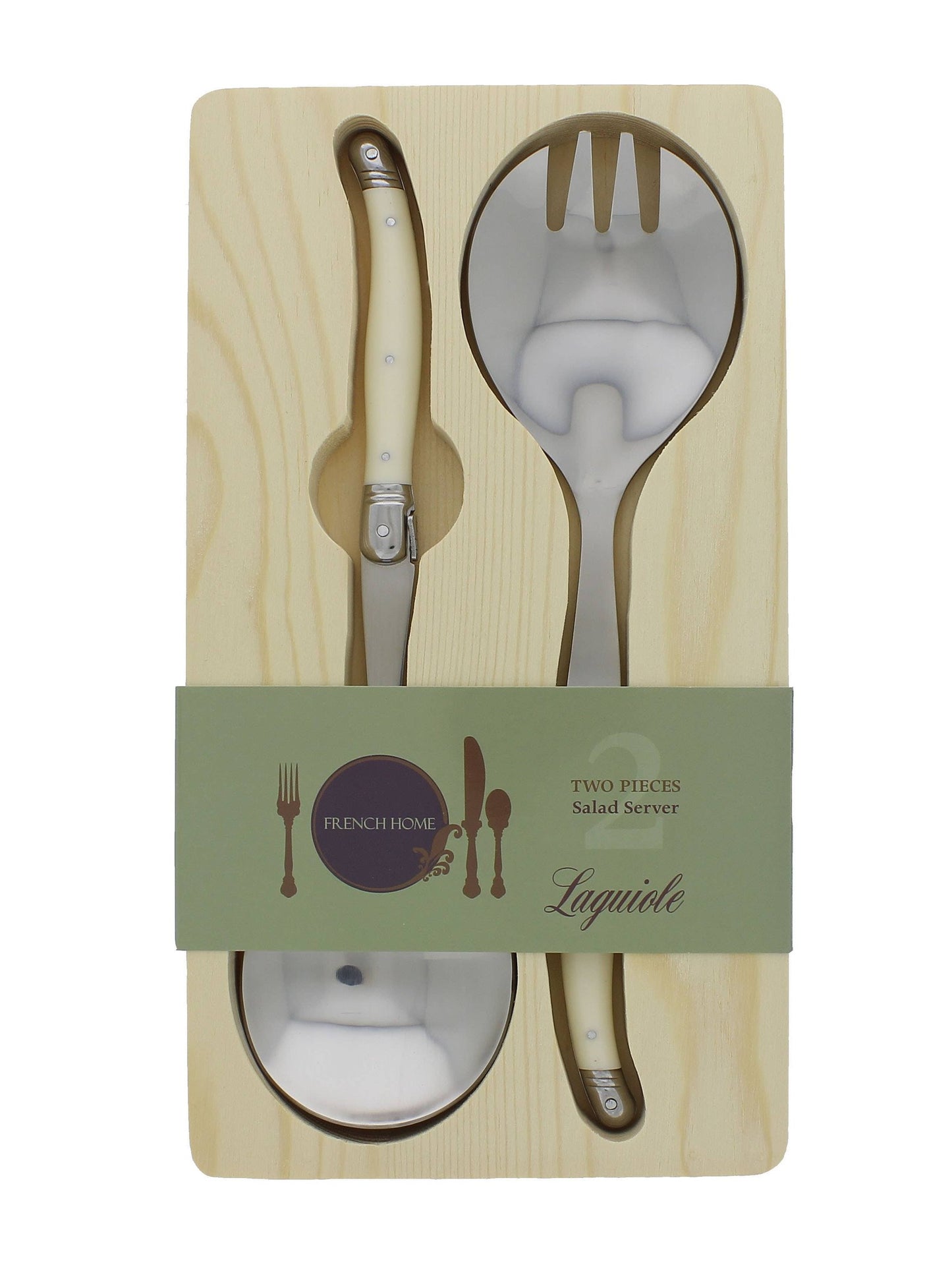 Laguiole Connoisseur Faux Ivory Salad Servers Set