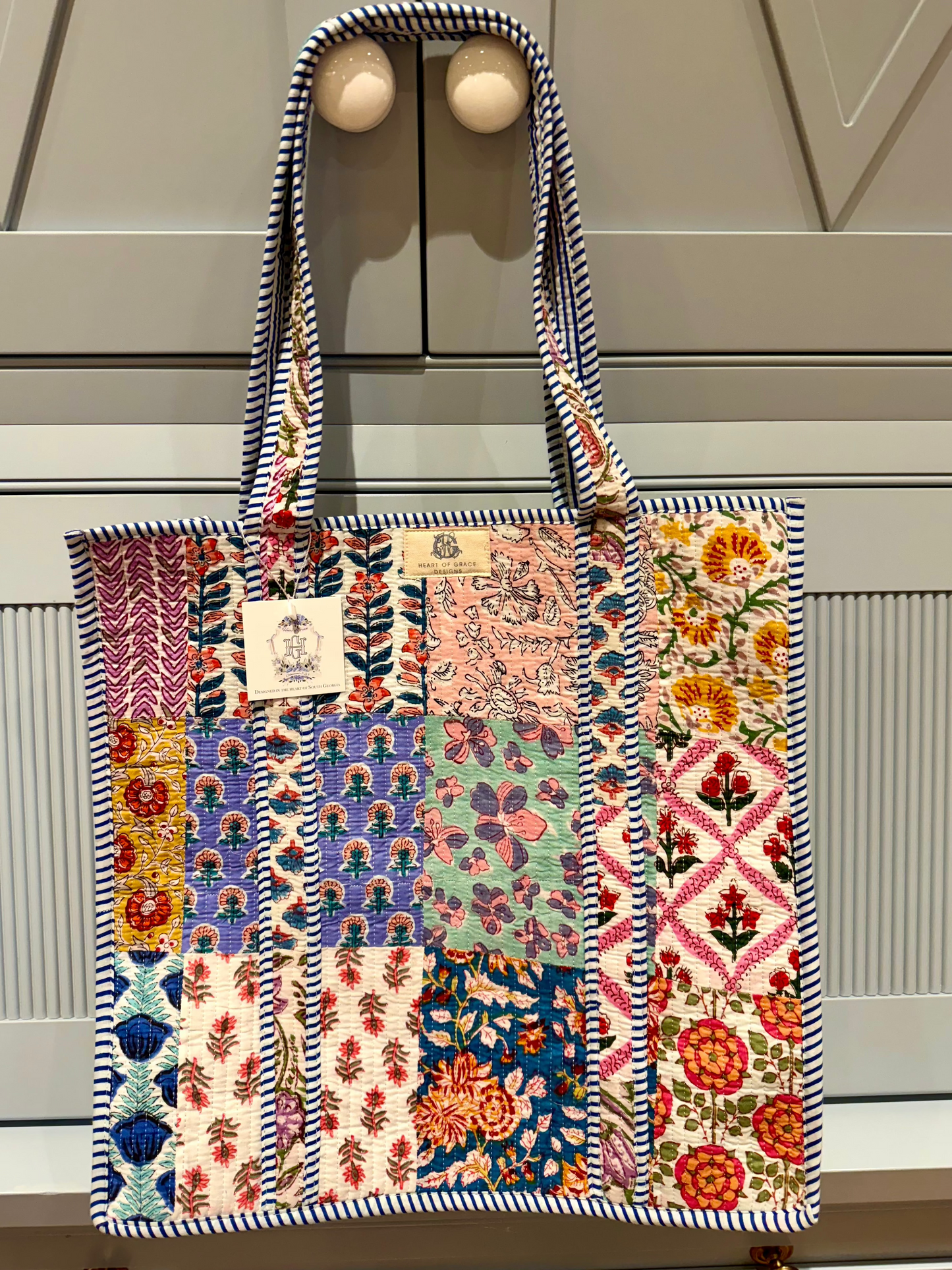 Wildflower Patch | Large Quilted Tote Bag