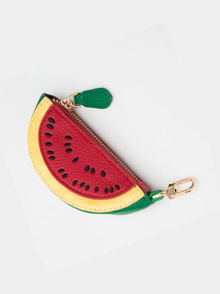 Faux Leather Watermelon Keychain / Bag Charm / Coin Purse