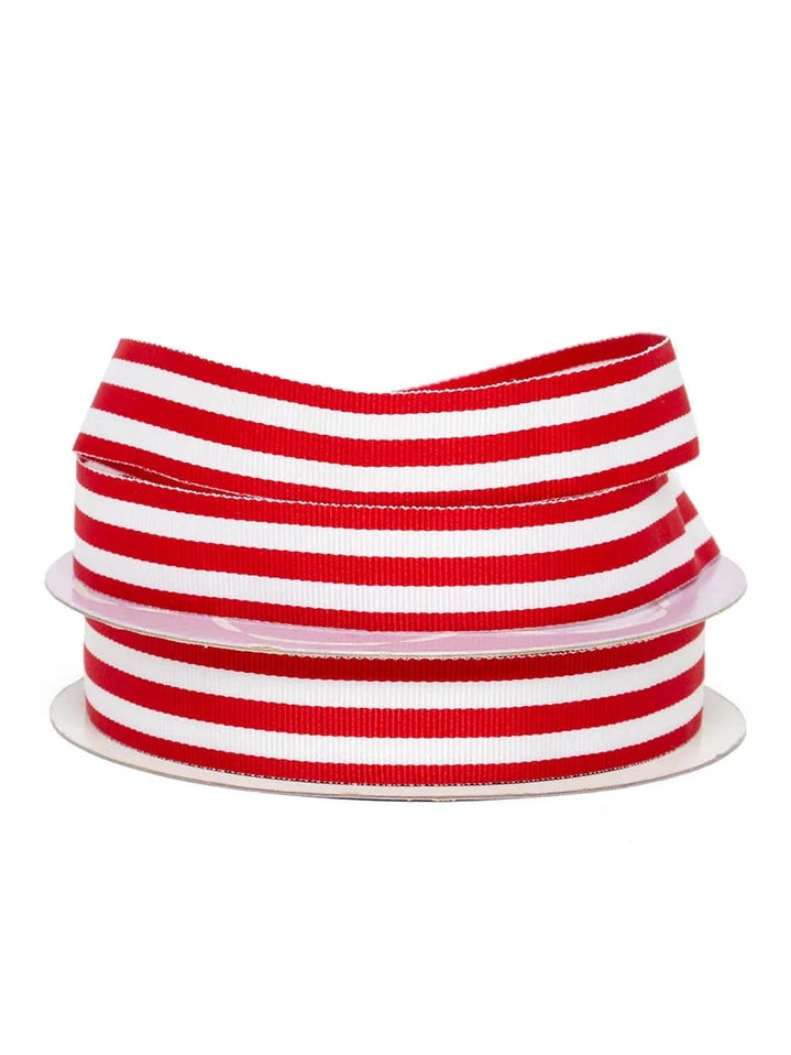 7/8" X 25YD RED JENNA STRIPED GROSGRAIN RIBBON