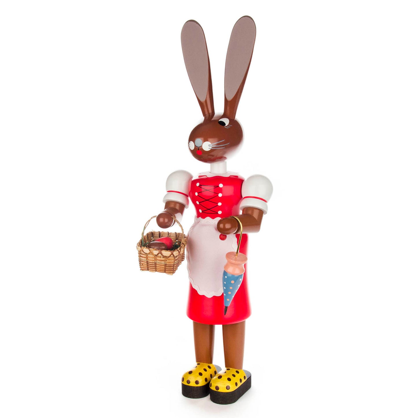 German Rabbit Woman with Easter Basket and Umbrella