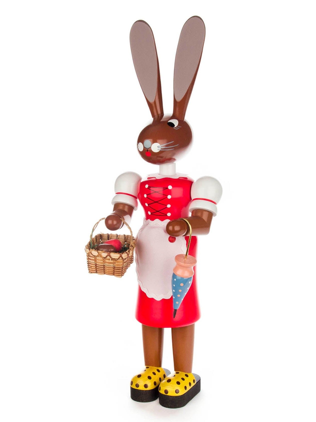 German Rabbit Woman with Easter Basket and Umbrella