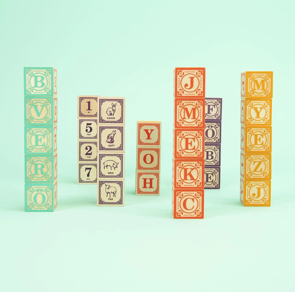 Uncle Goose Classic ABC Blocks with Canvas Bag